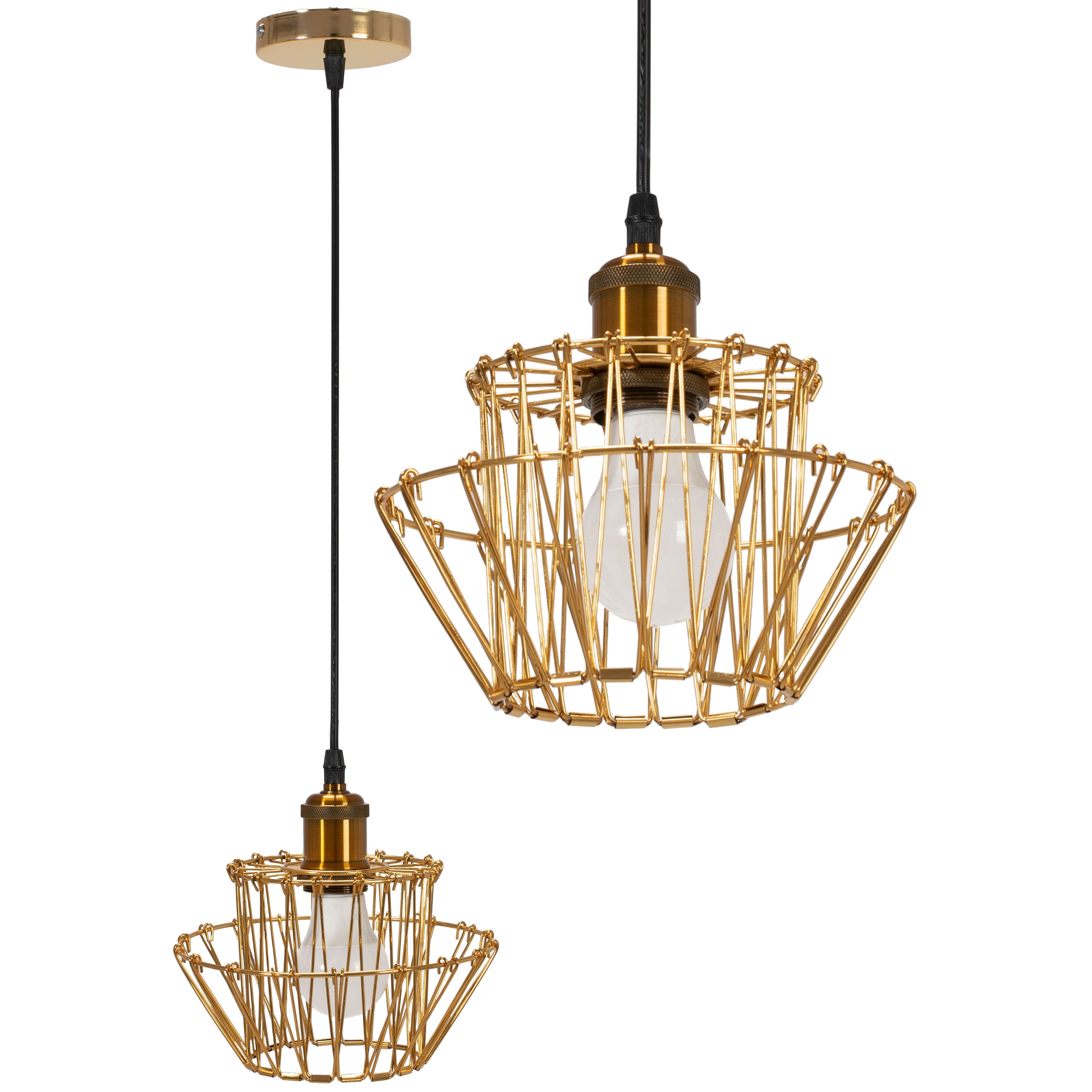 Lampa Sufitowa Wisząca Toolight App942-1Cp Set Złoty 36Cm