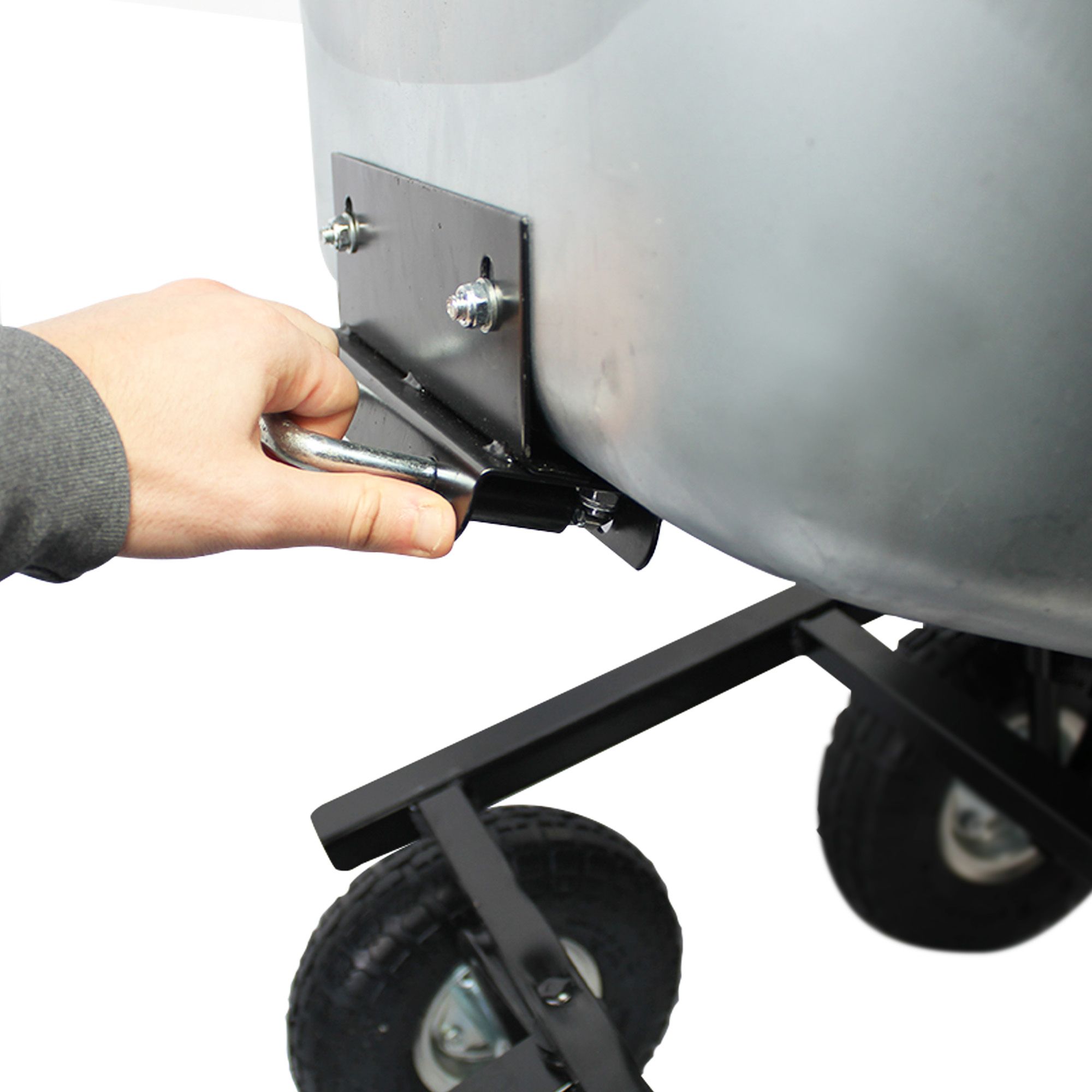 Brouette De Jardin 4 Roues 75 L FISHTEC Benne Basculante Métal Galvanisé Roues Gonflables Manche Ergonomique Charge 250 kg Jardinage - 5