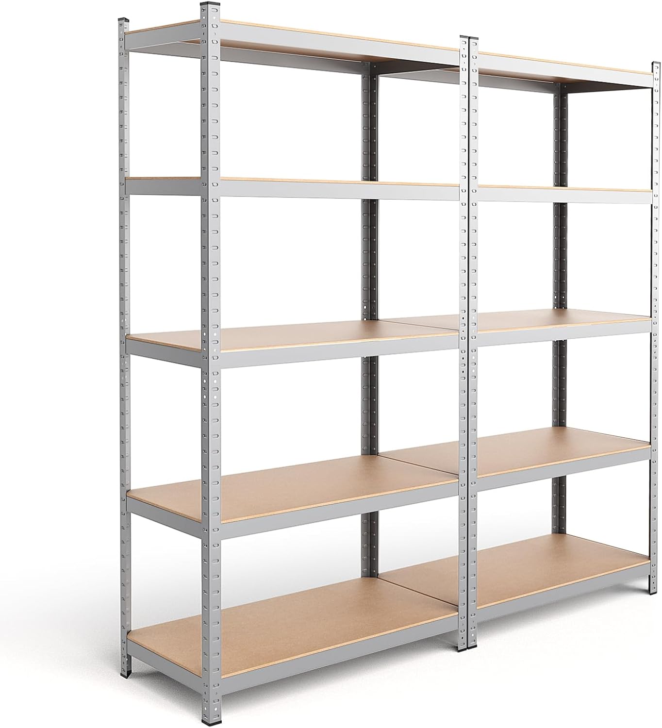 Étagère de Rangement à 5 Niveaux 46 x 91 x 183 cm, Charge Lourde Totale 875 kg (175kg par Niveau) pour Garage, Cave, Atelier, Cuisine, Argent - 9