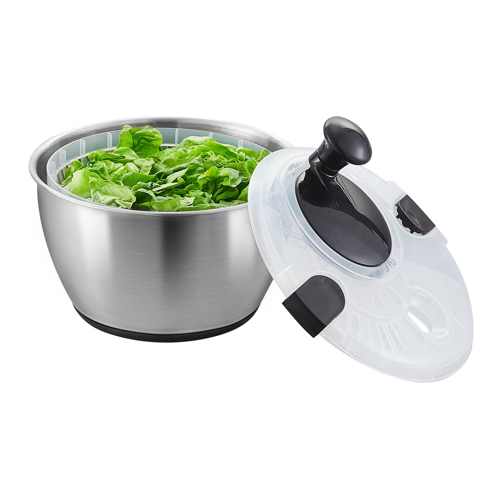 Compra BRA Efficient | Centrifugadora de ensalada, Acero Inoxidable 18/10 con base de Silicona Antideslizante, Capacidad 4 L, Apto como Bol para Servir en