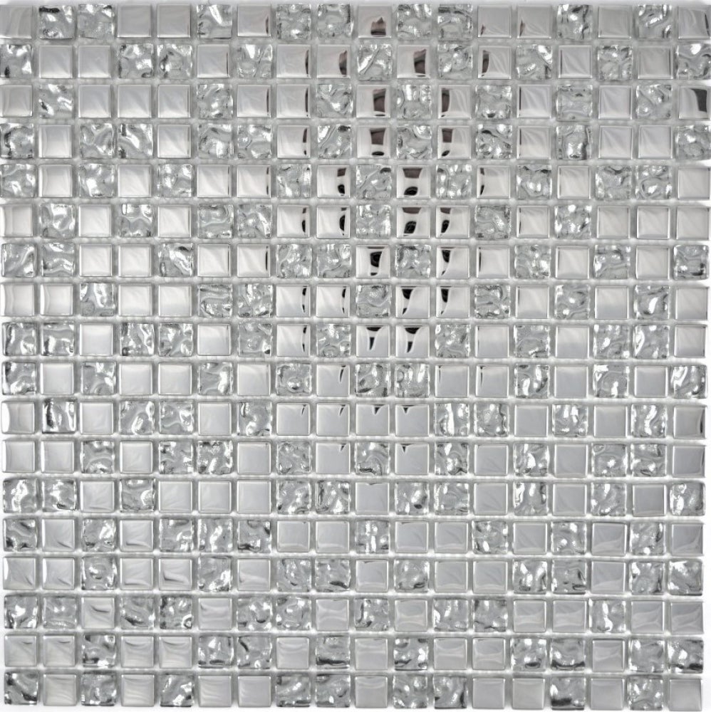 Mosaico In Acciaio Inossidabile Spazzolato - 10 Fogli 30x30 Cm, Piastrelle 15x15 Mm