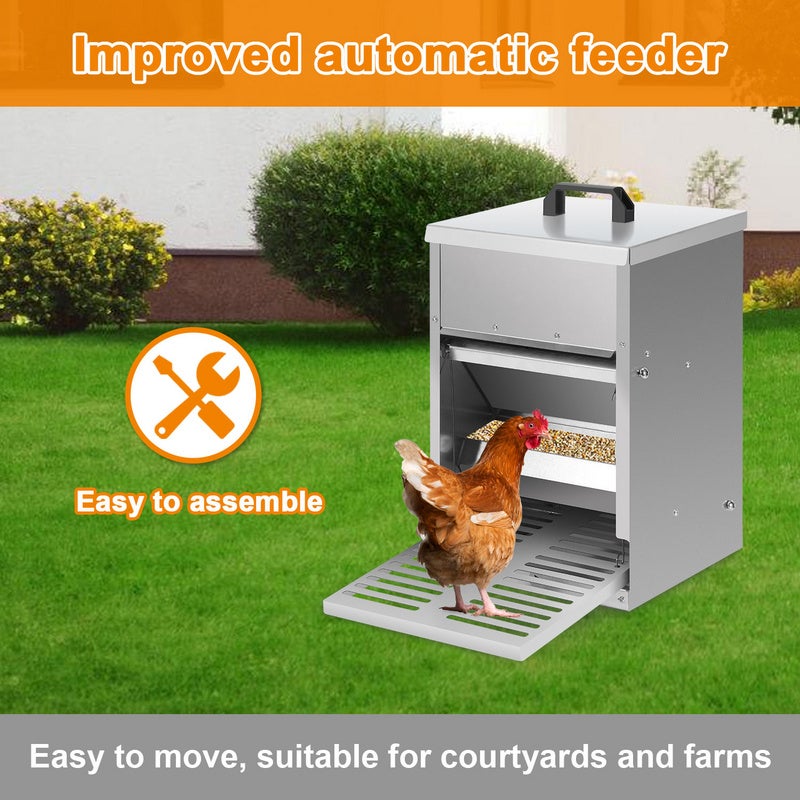 Mangeoire à pédale pour poules 5 kg - Design antidérapant - Résistante aux nuisibles - Fonctionnement automatique. - 6