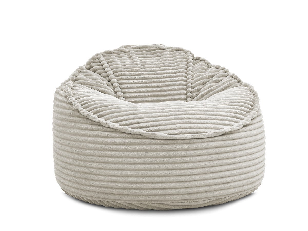 BOBOCHIC Pouf ultra moelleux SOCRATE gros côtelé doux Beige - 2