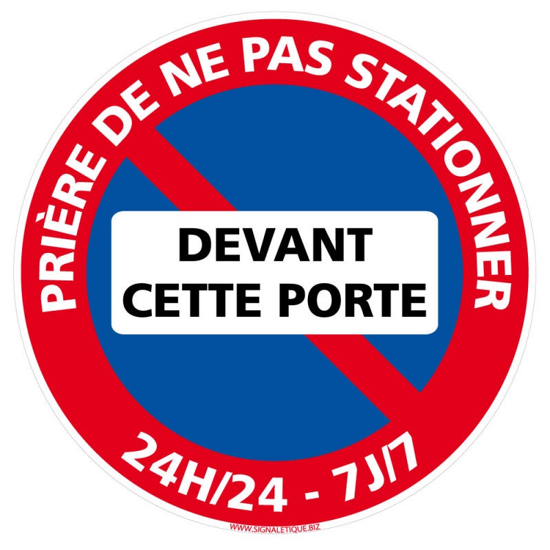Panneau prière de ne pas stationner devant cette porte - AUA