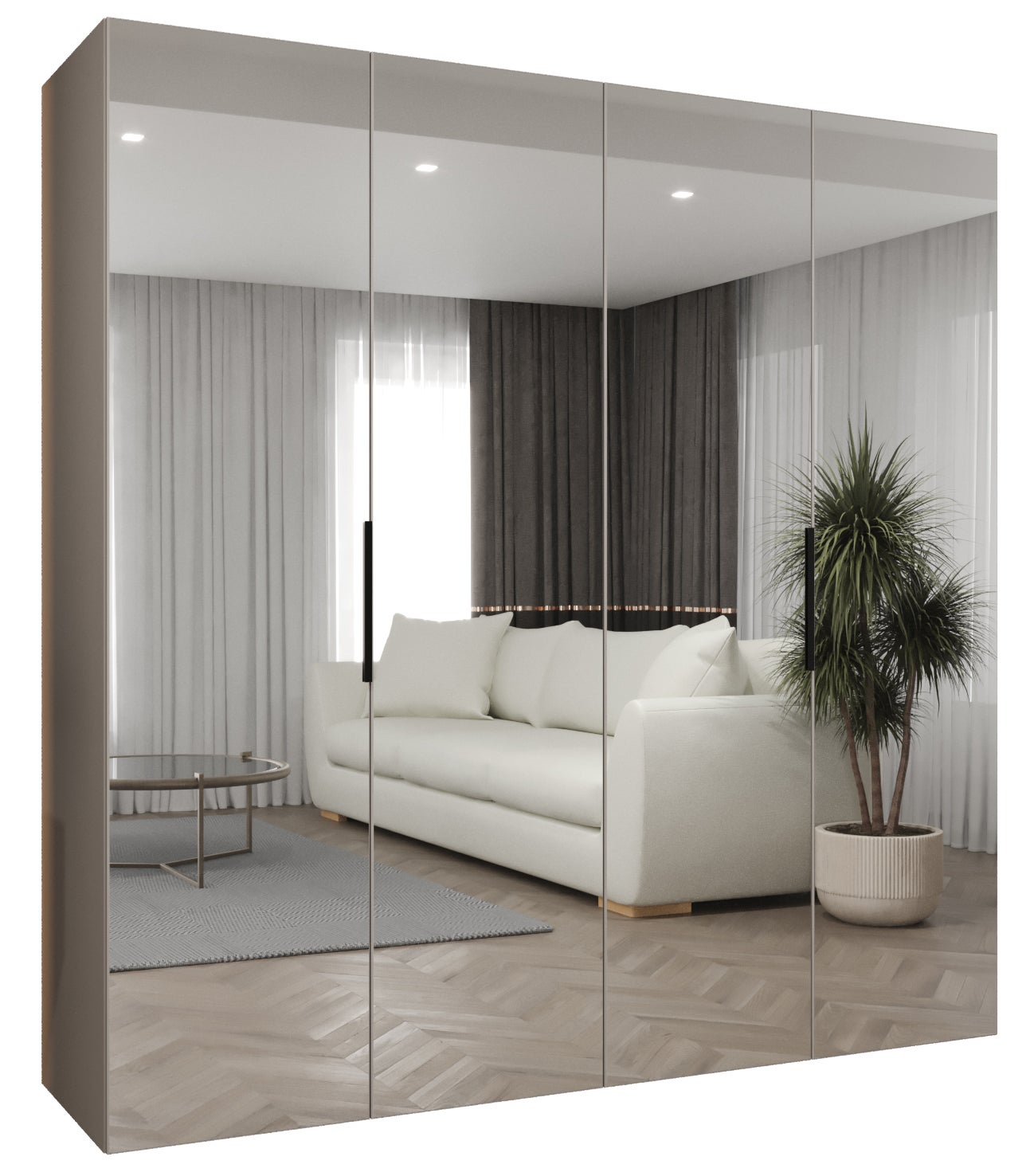 Szafa uchylna otwierana Marbella 3 200 x 52 x 202 cm kaszmir + u. czarny Abiks Meble