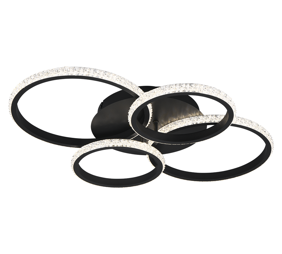 Lampa sufitowa wisząca Cires czarna LED 27W 4000K 3400lm ring wym: 8 x 65 x 49 cm metal RL