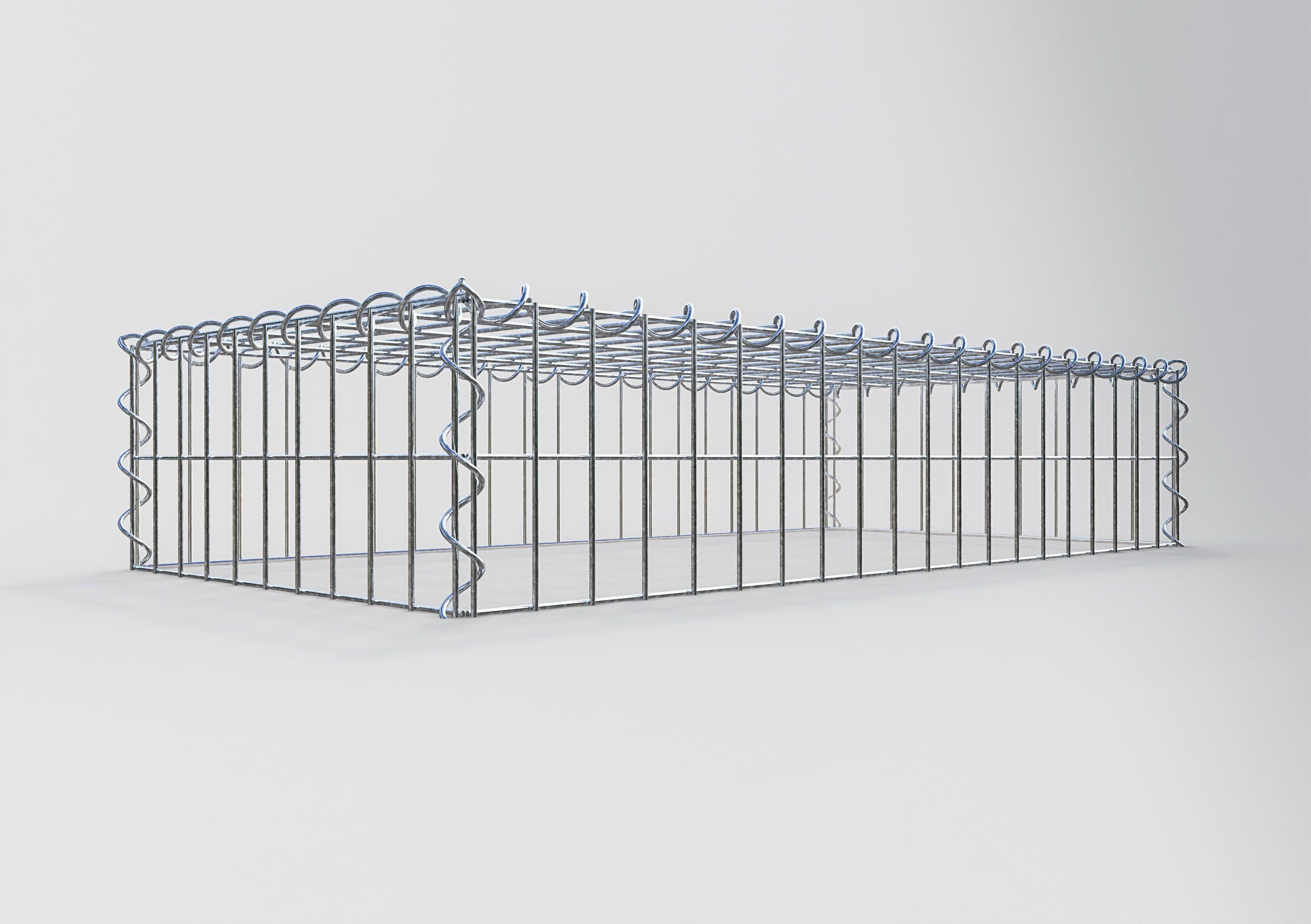 Gavión para apilar en acero galvanizado 100x20x50cm (LxAxP), malla 5 x 10cm, Espiral, sin rejilla inferior - 2