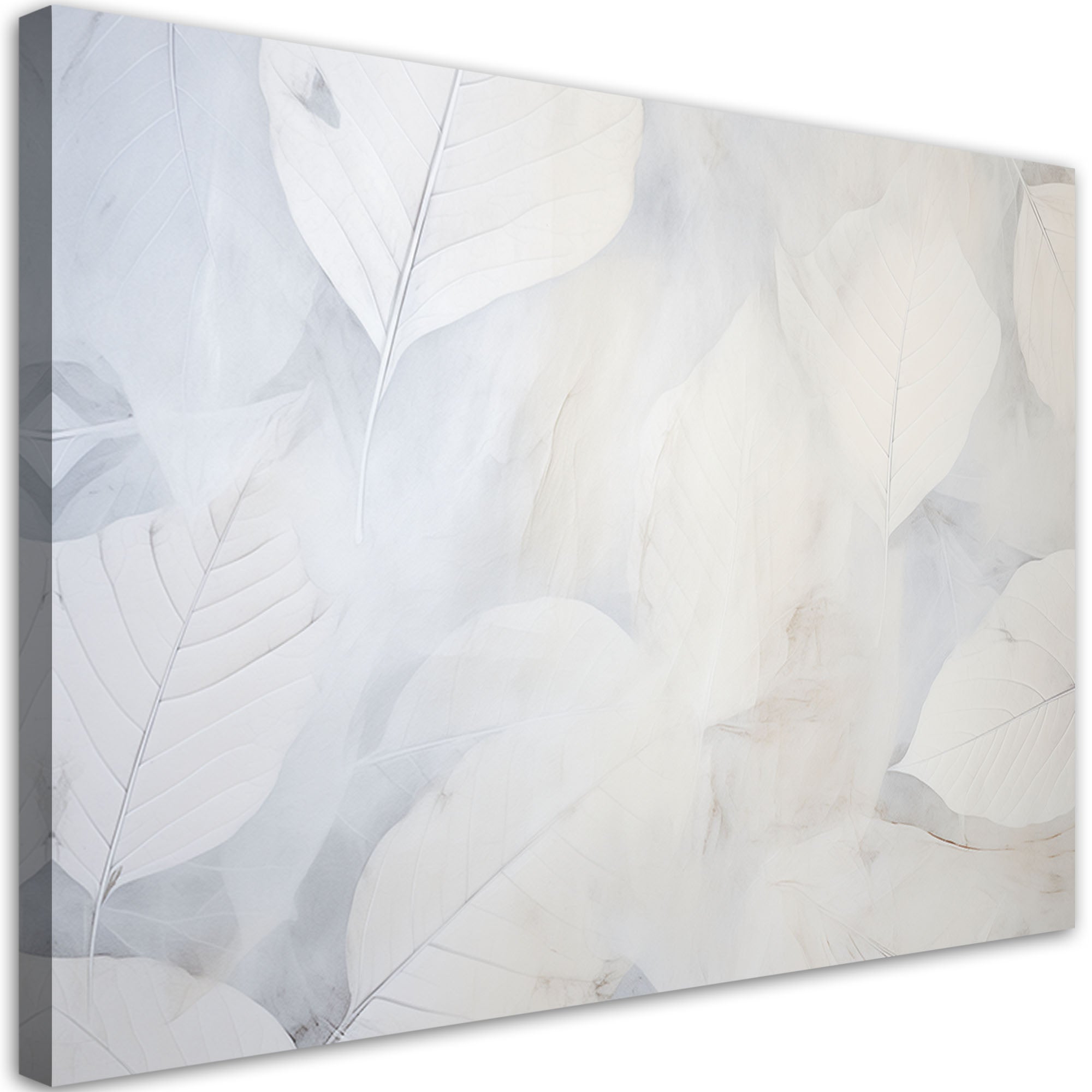 Obraz do salonu sypialni, Beżowe duże liście natura beton boho 90x60