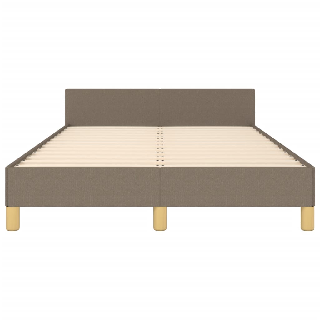 Cadre de lit sans matelas en tissu taupe pour la chambre, 120 × 200 cm - 6