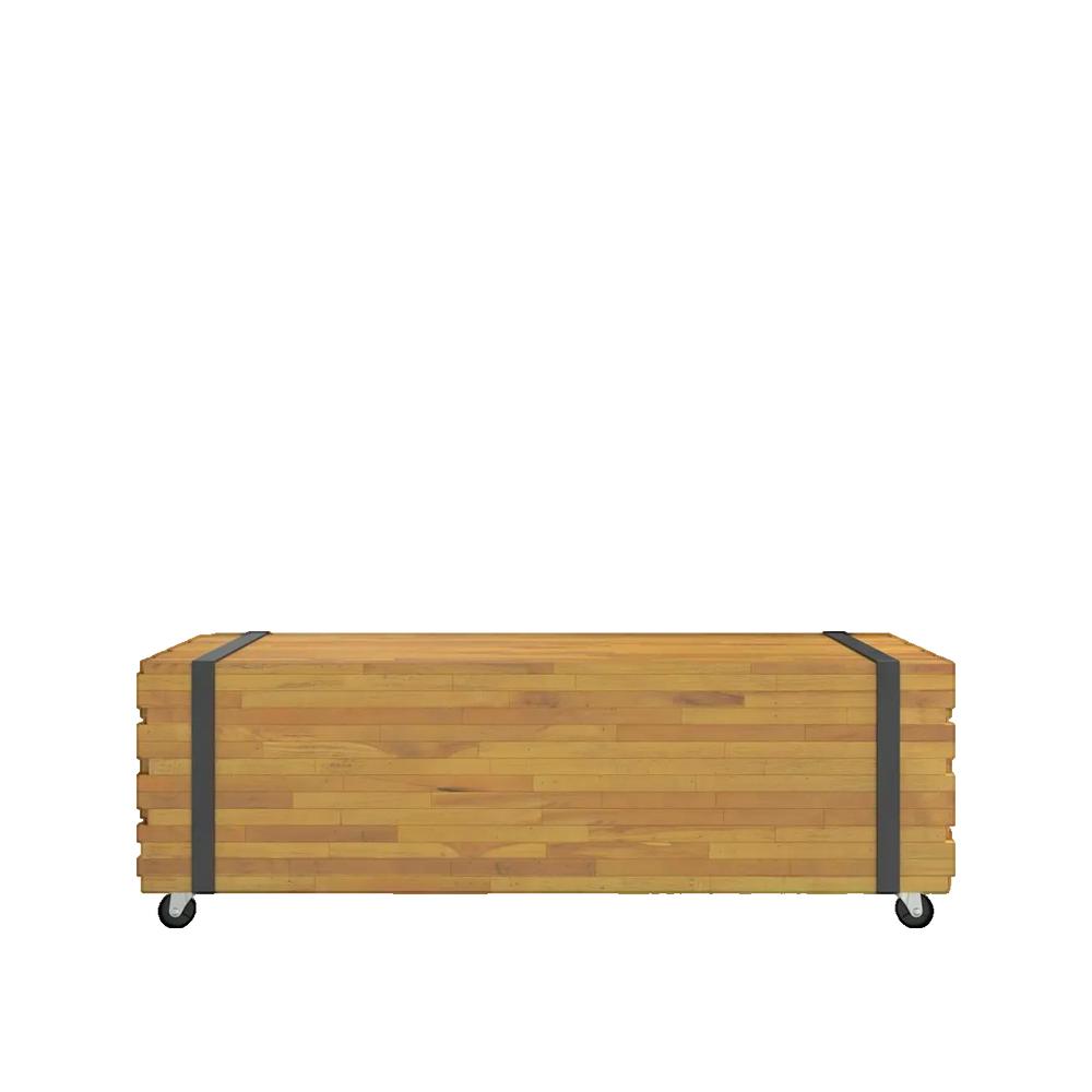 Stolik kawowy vidaXL z litego drewna tekowego na kółkach 110x45x35 cm