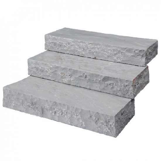 Marche d'escalier extérieur en pierre Gris Jakar - Bord Droit - 100 x 35 x 15 cm - pièce - C-NEGOCE - 3