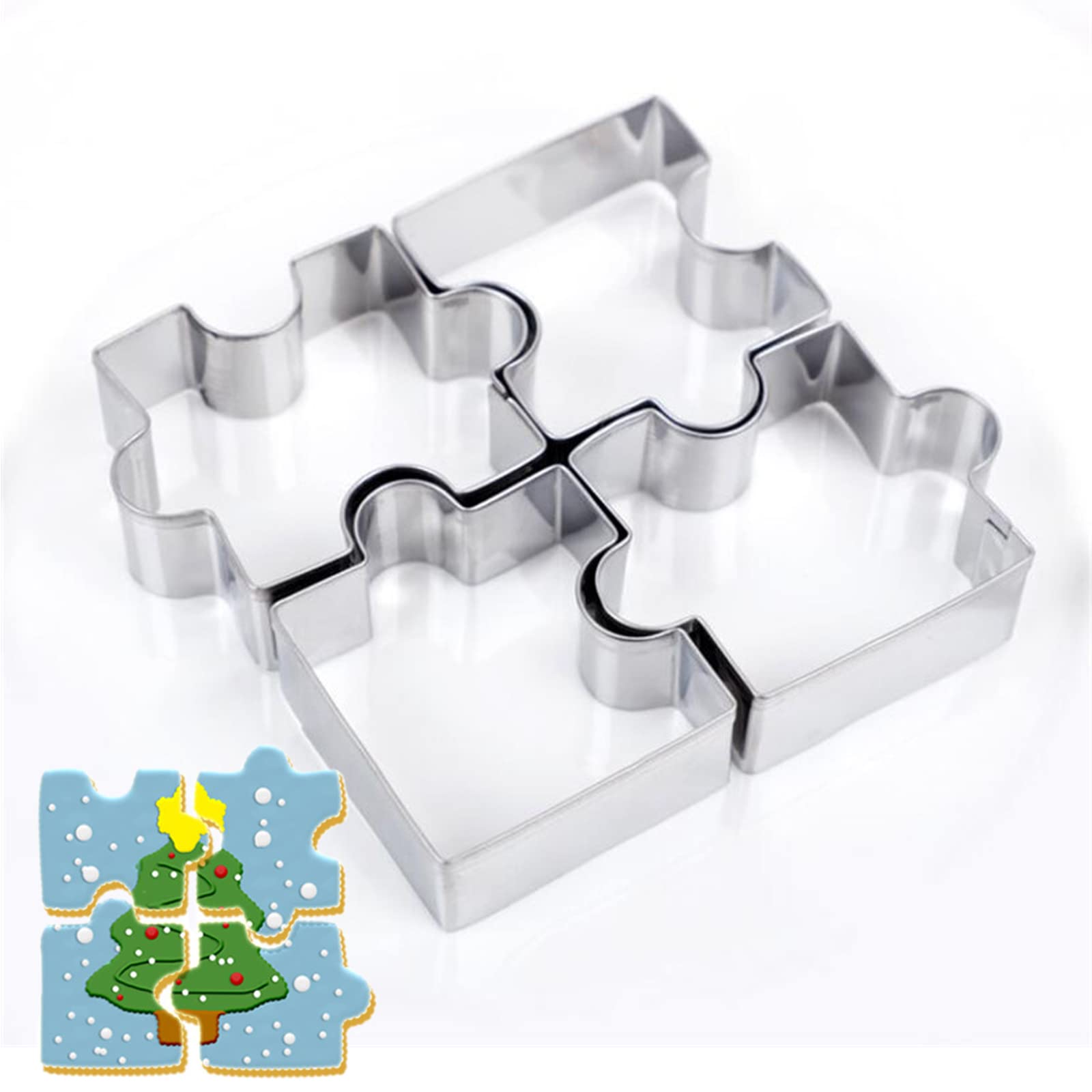 Stampino Per Biscotti A Forma Di Puzzle – Acciaio Inox 6 Cm – 2 Cm Di Spessore - 3