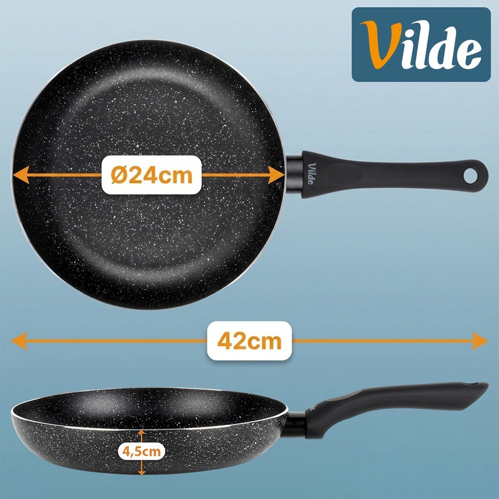 Patelnia granitowa BLACK LINE 24 cm - 5