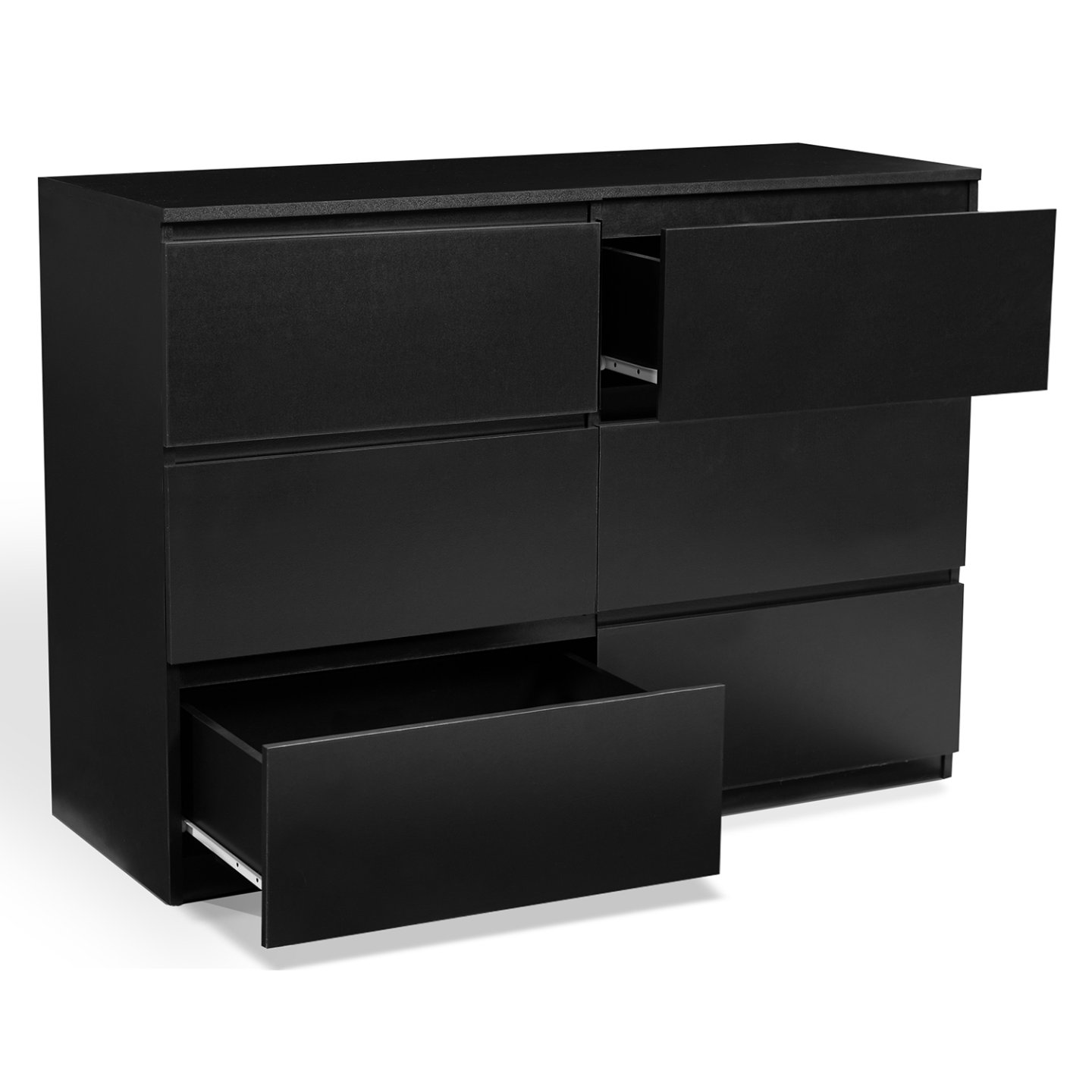 Commode 6 tiroirs TOMI 110 cm bois noir - 4