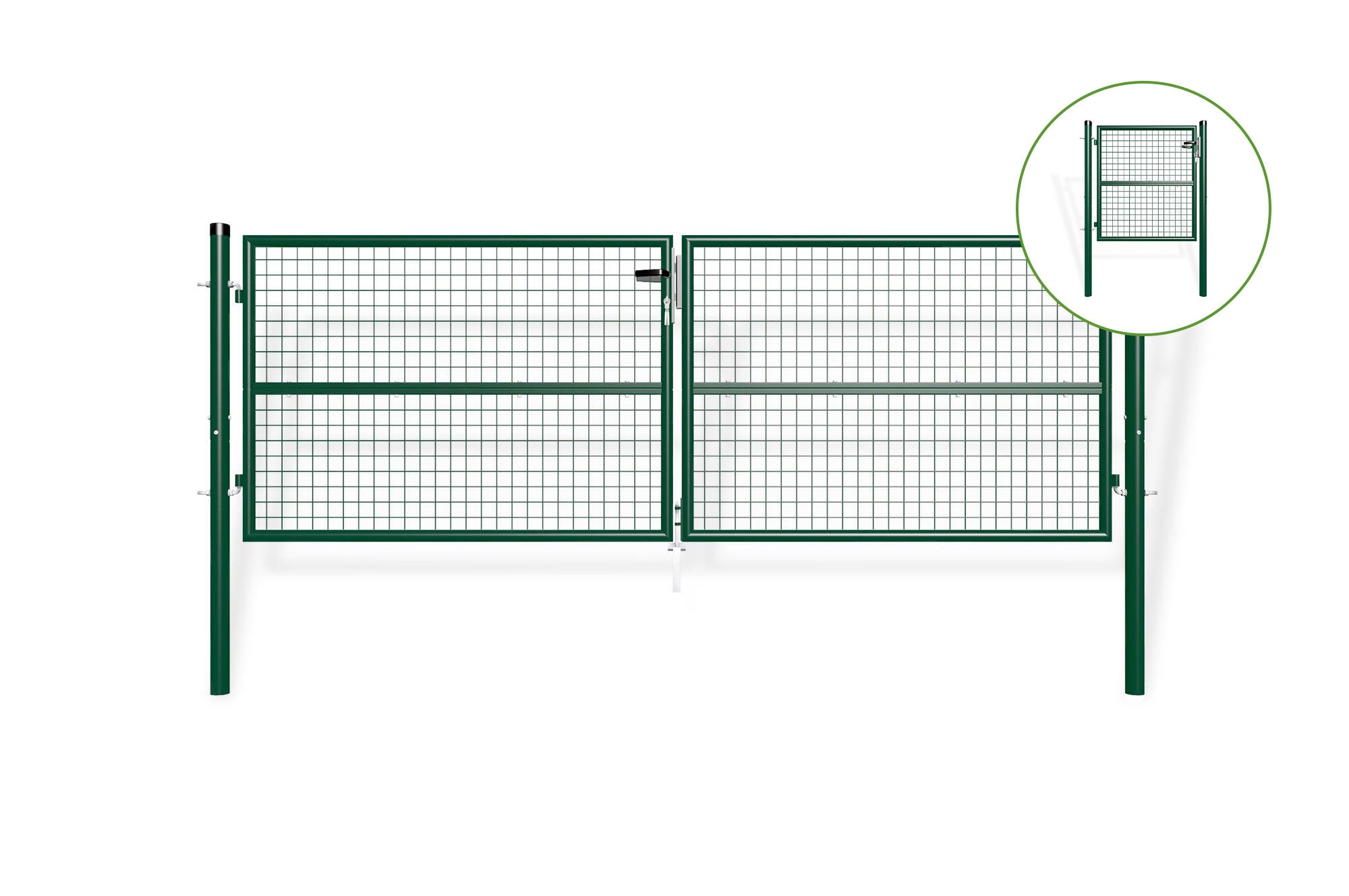 Brama siatkowa OLGA 3m wys. 100cm + bramka OLGA 1m wys.100cm Zielona