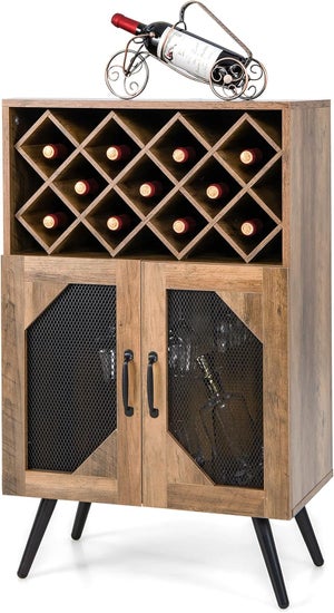 DREAMADE Cantinetta Portabottiglie in Legno Scaffale Porta Vino per 72 Bottiglie per Casa Bar Ristorante