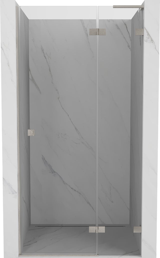 Mexen Lunar L drzwi prysznicowe uchylne prawe 110 cm, transparent, nikiel szczotkowany - 834L-110-000-97-00-P
