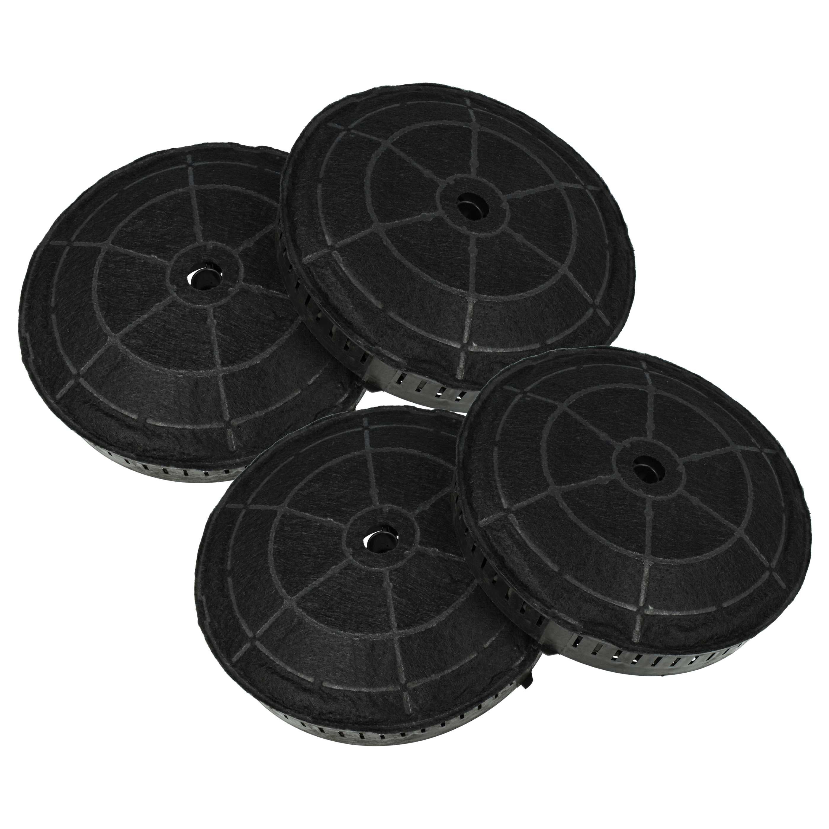 4 Filtri A Carboni Attivi Vhbw Per Cappa Falmec QUASAR WALL 80CM - Diametro 16.8 Cm, Sostituzione Ogni 6 Mesi