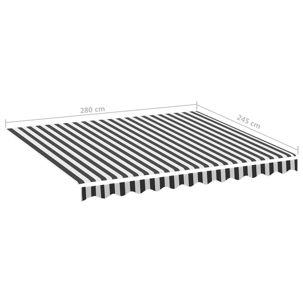 vidaXL Tessuto di Ricambio per Tenda da Sole Antracite e Bianco 300x250 cm Poliestere - 5