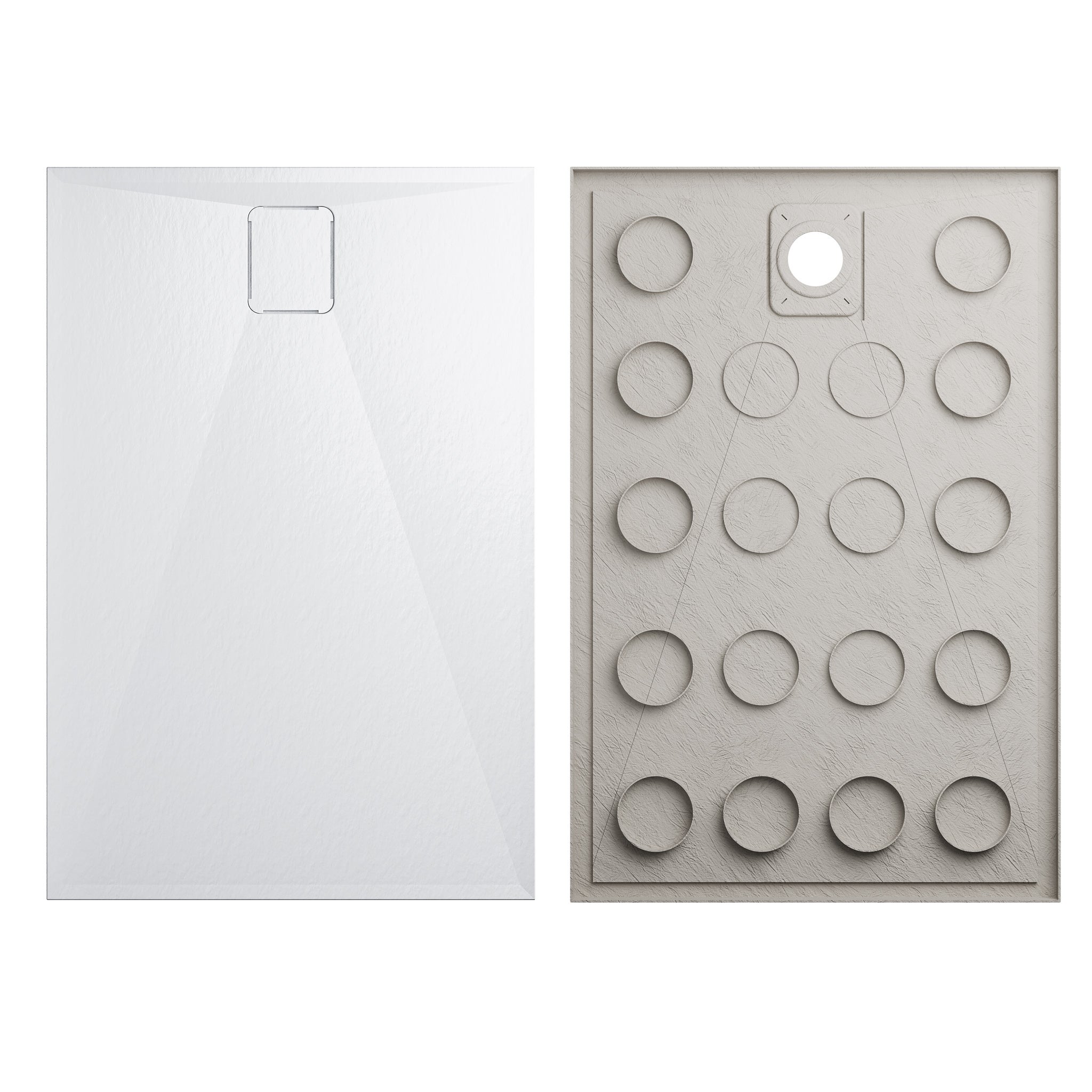 HOROW Receveur de douche blanc, Surface antidérapante, Convient aux salles de douche et aux cabines de douche - 90 x 80 cm / 100 x 80 cm / 120 x 80 cm - 2