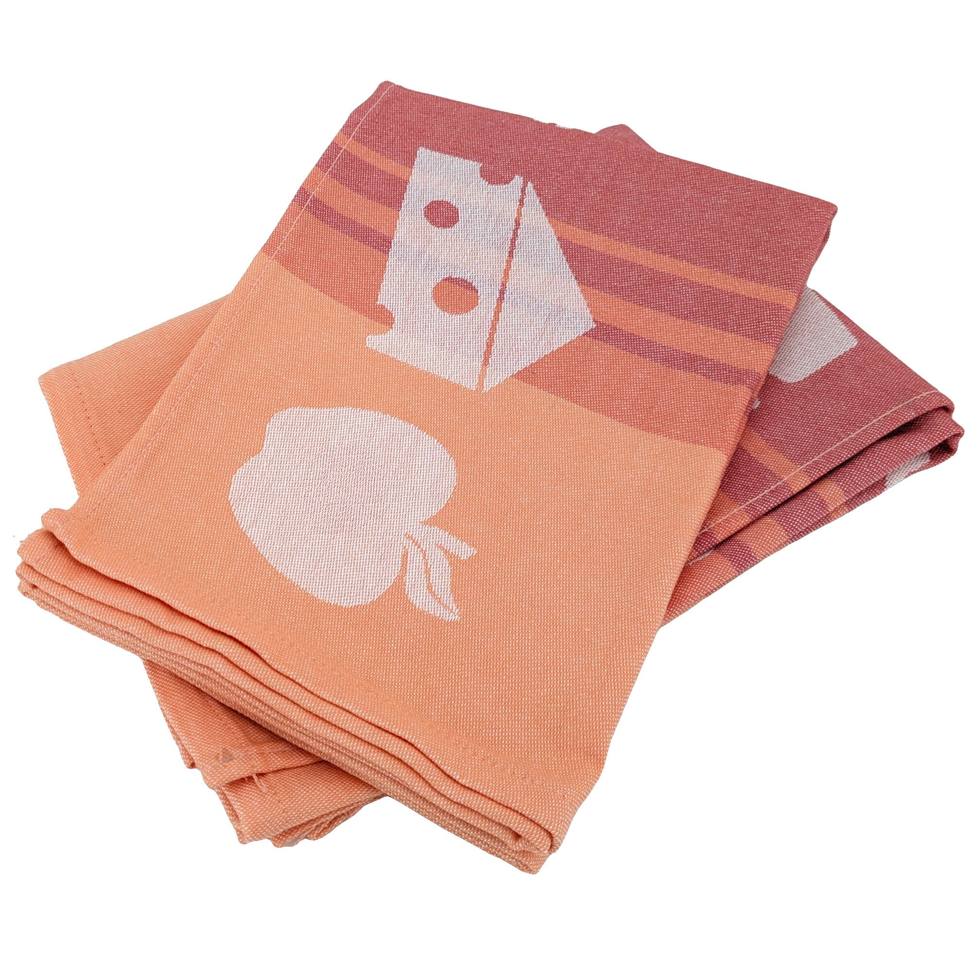 Lot De 2 Torchons De Cuisine éponge 50x50 Cm Collection SEAFOOD Orange | Leroy Merlin