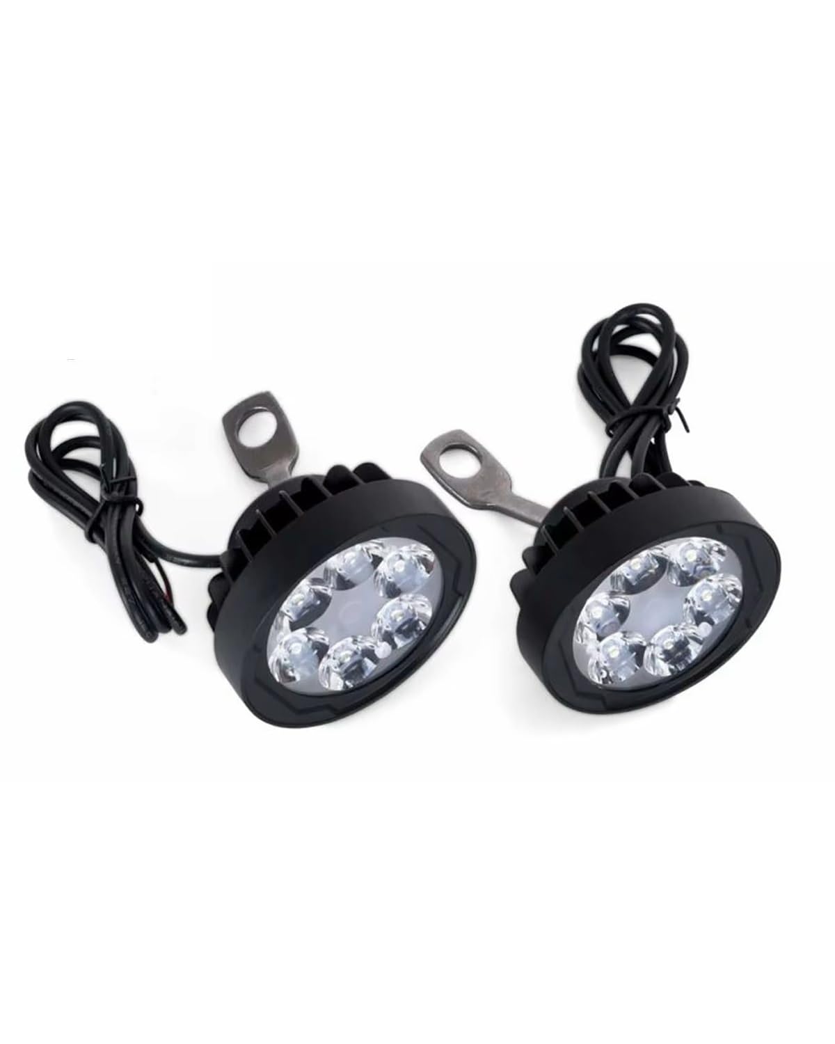 Moto Lot De 2 Phares Avant De Moto À 6 LED, Światła Przeciwmgielne, Światła Drogowe, Światła Lusterka Wstecznego, 12 V-85 V LED Reflektor Motocyklowy