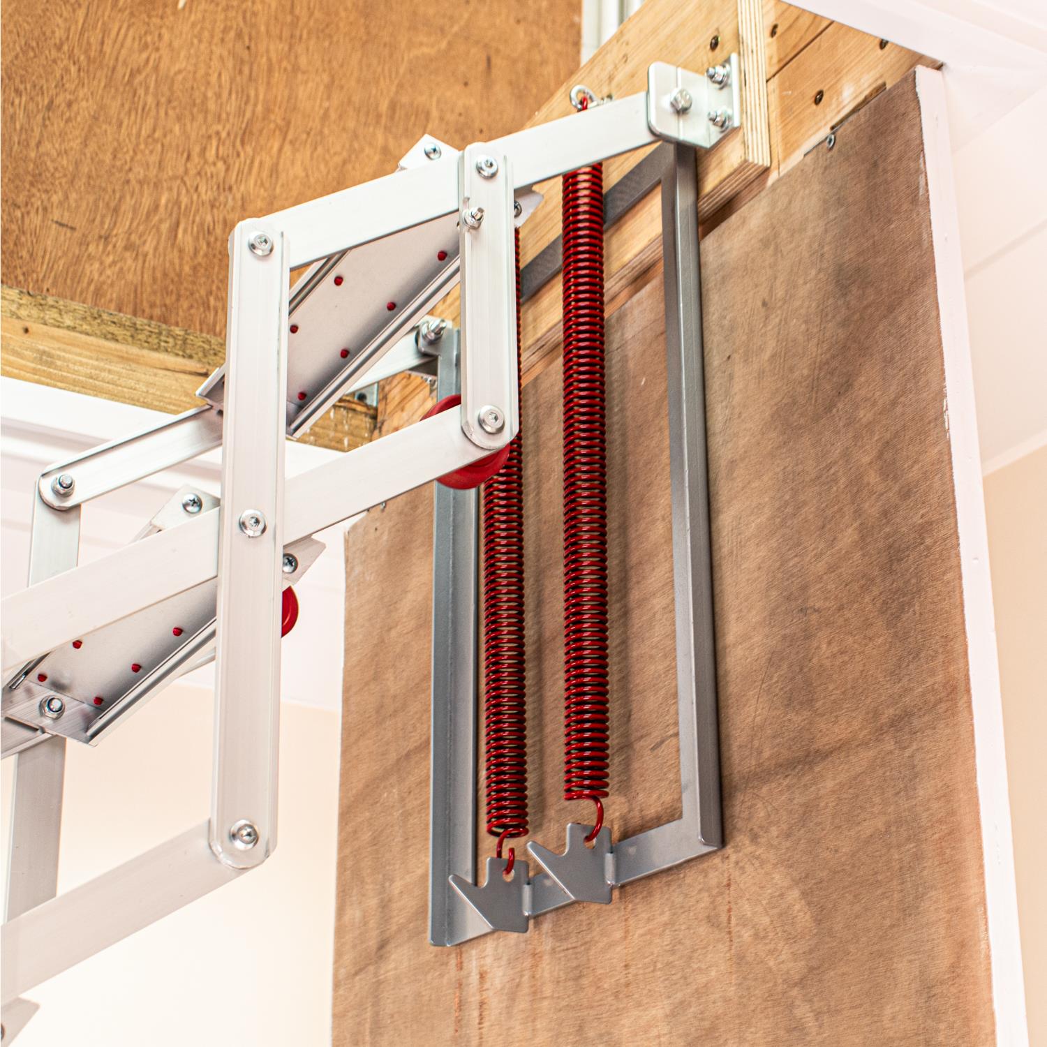 Échelle de grenier accordéon aluminium 3.05m, Design compact, Marches antidérapantes, Charge max. 150 kg, BPS Depot - 8