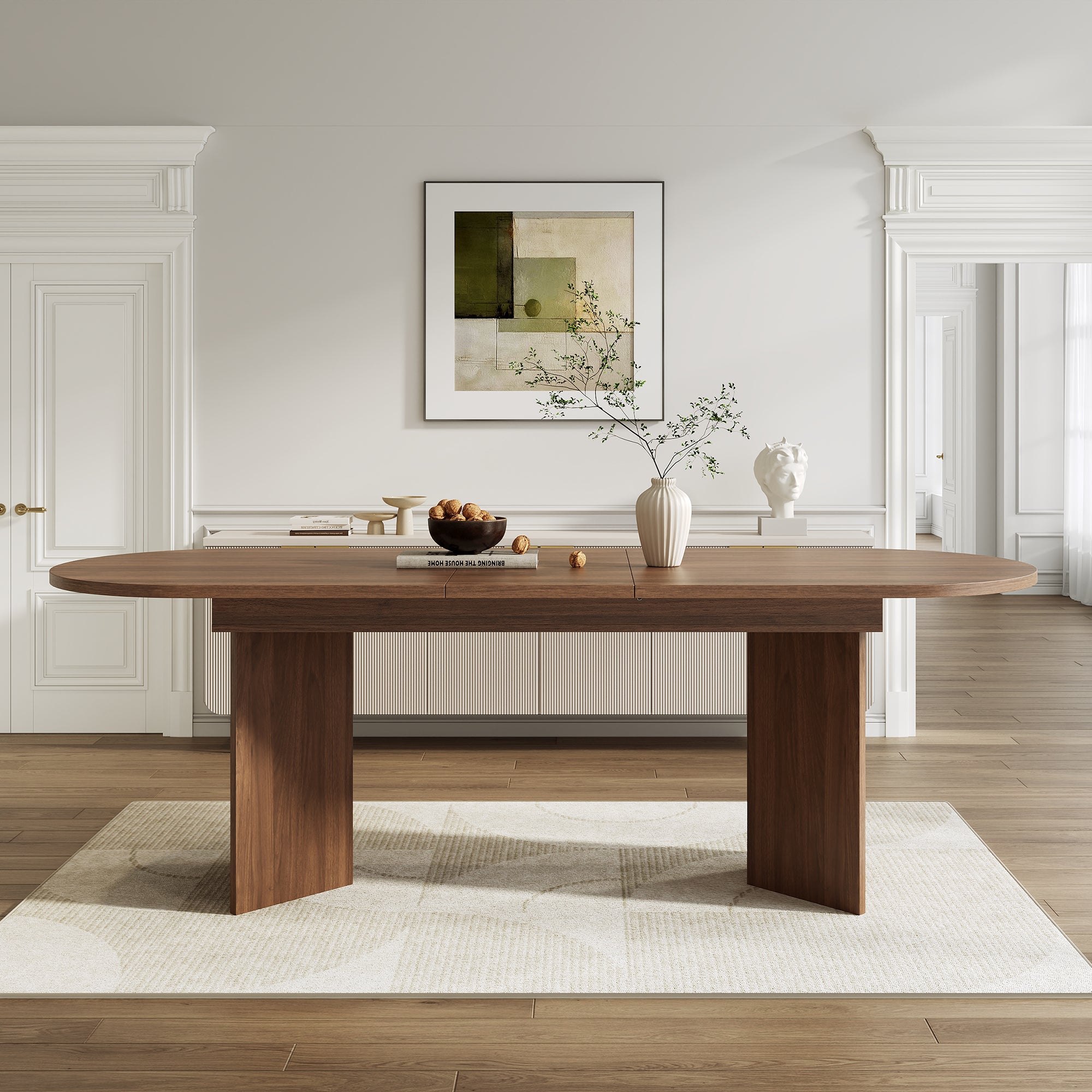 Rozkładany stół jadalny dla 4-6 osób - 120/160 x 80 x 75,5 cm - MDF - Orzech