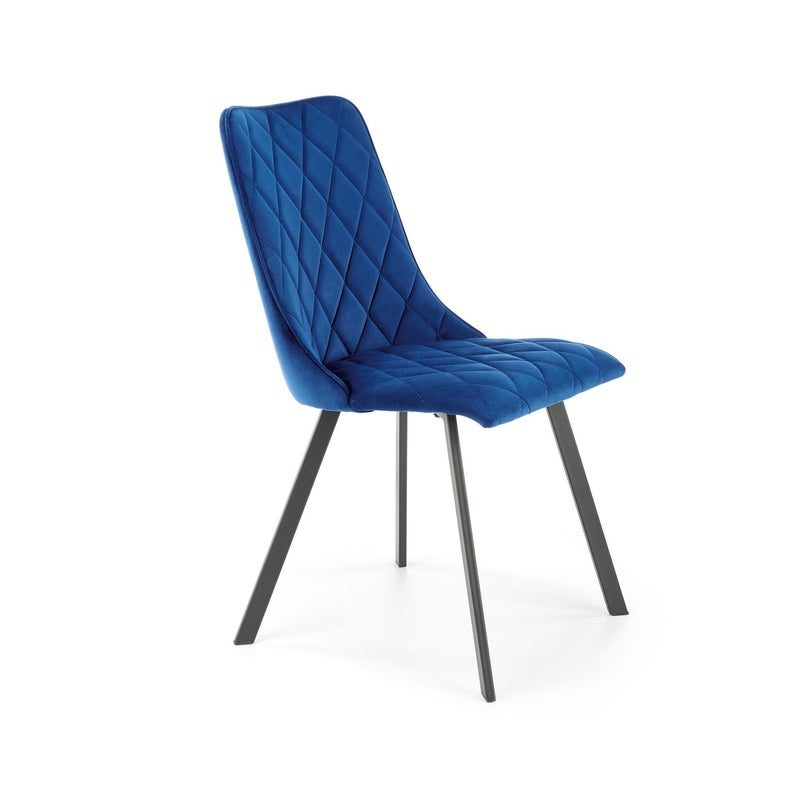 Krzesło tapicerowane K450 VELVET granatowe