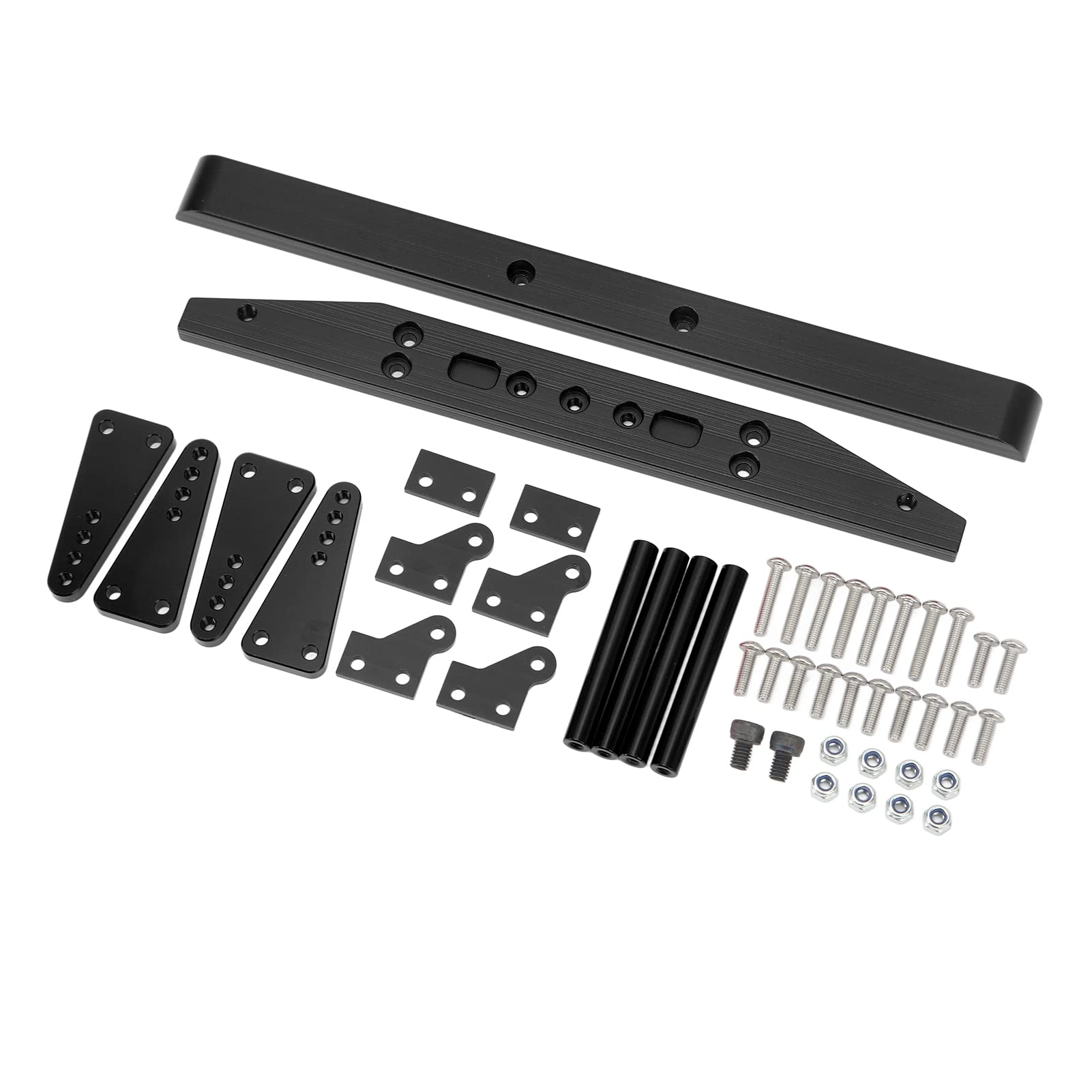 Telaio per auto RC in lega di alluminio con paraurti anteriore e posteriore per SCX10 D90 1/10 RC Crawler (nero) - 4
