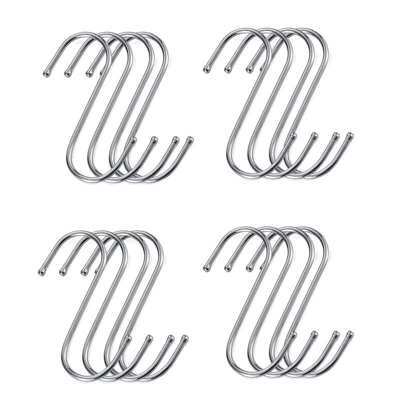 Ganci a S in acciaio inox per appendere tazze, vestiti, pentole e