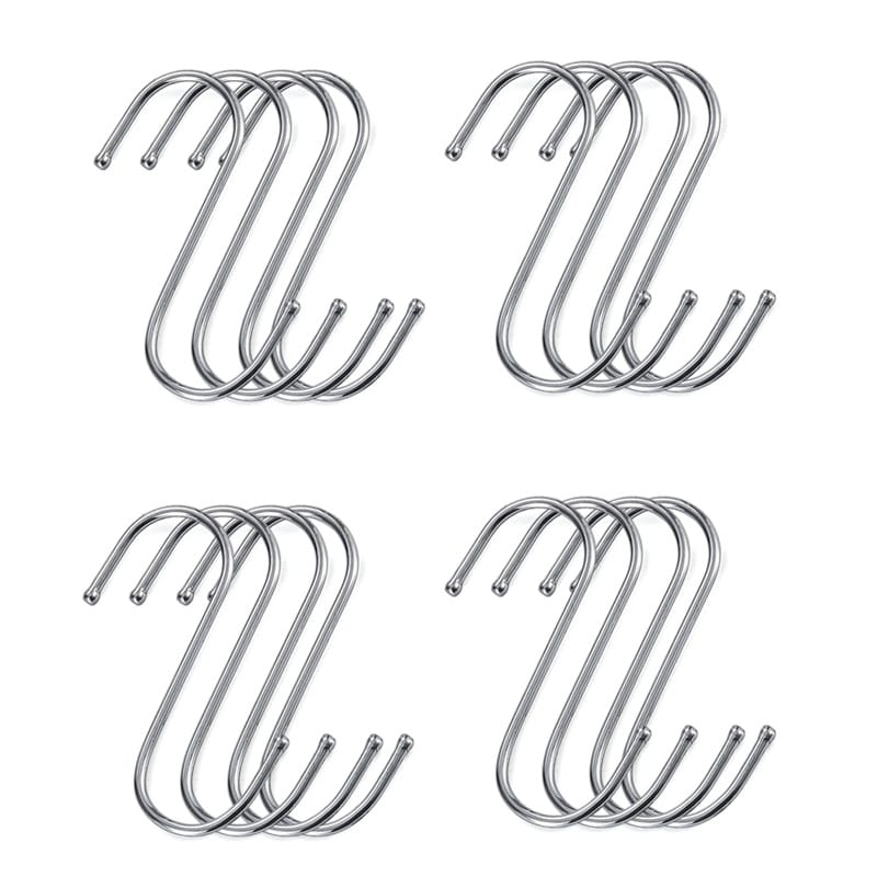 Ganci a S in acciaio inox per appendere tazze, vestiti, pentole e