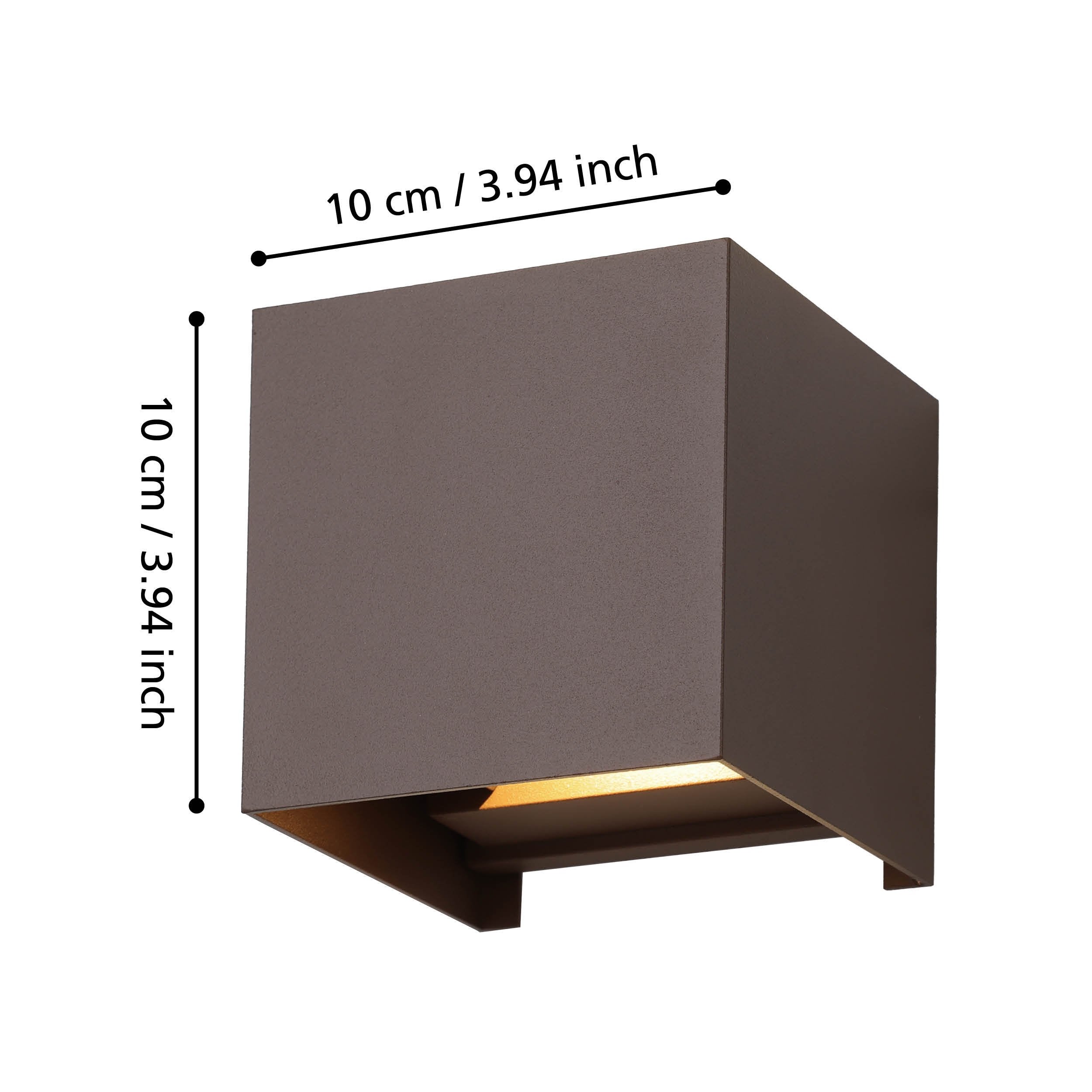 Applique LED per esterni Calpino 3, lampada a muro con illuminazione sopra e sotto, in metallo color marrone ruggine, lampada esterna - EGLO - 3
