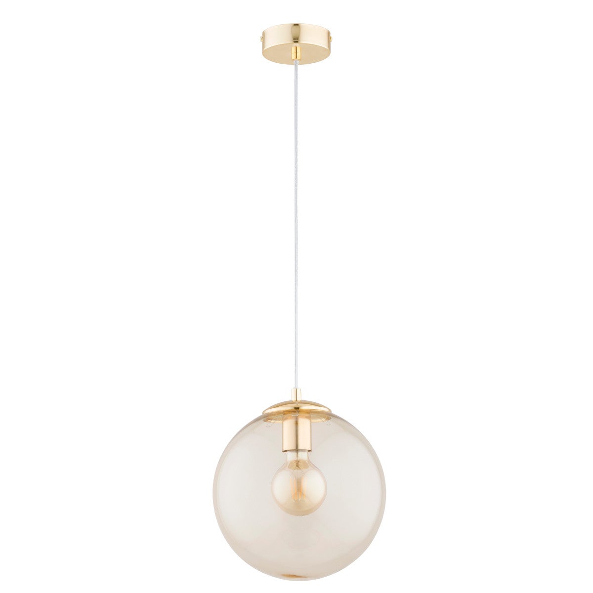 Lampa wisząca Leila złota 1xE27x15W glamour wym: 95 x 25 x 25 cm szkło Alfa