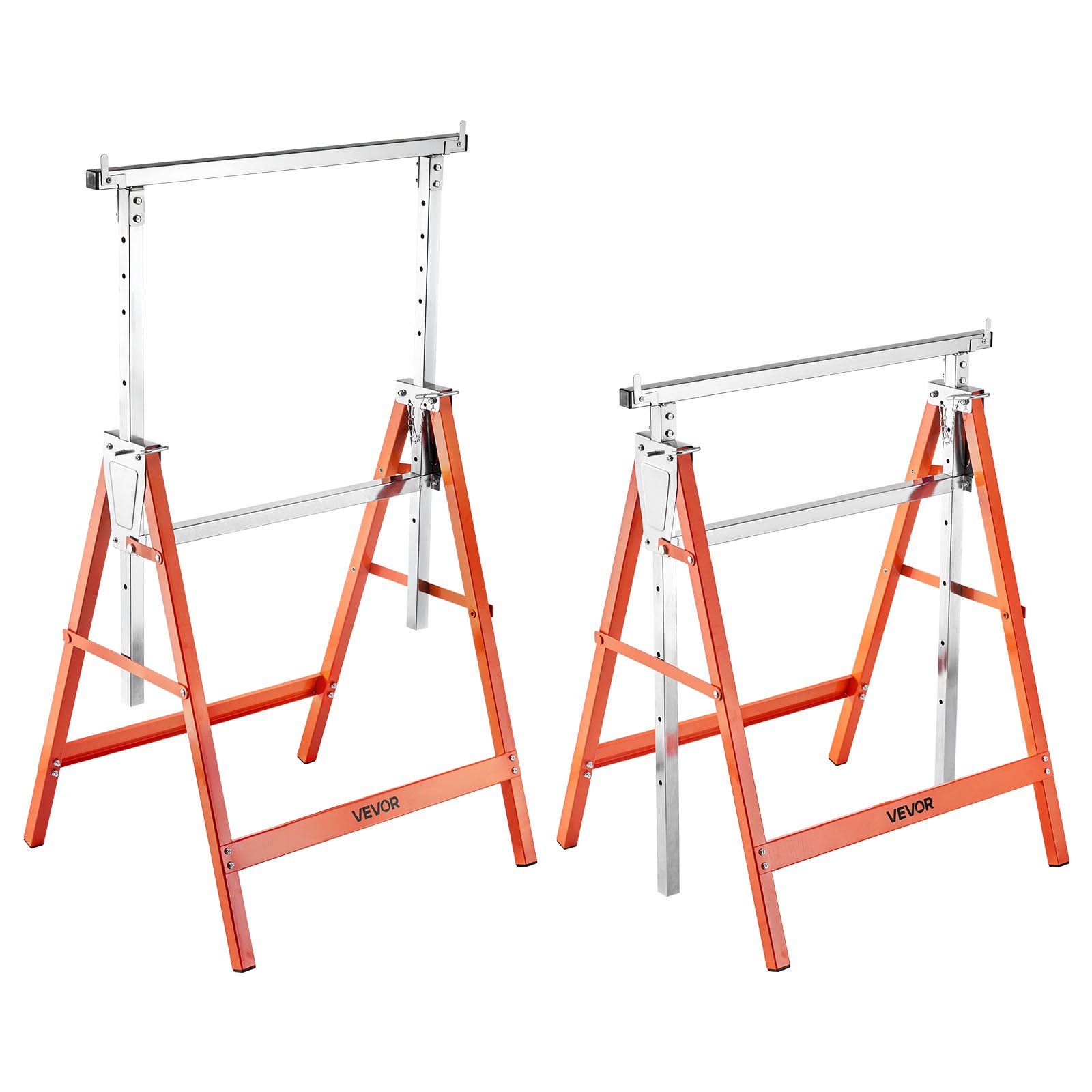 Chevalet De Sciage, Lot De 2, Tréteau De Sciage Pliable, Capacité De Charge 600 Kg, Avec Pieds Robustes, Patins Antidérapants, Outil Tout En Métal Pour Menuiserie, Menuisiers, Bricoleurs Bois | FR