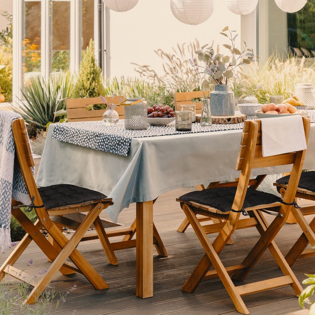 Relaxdays Cuscini Per Sedie In Set Da 4, 38 X 38 Cm Coprisedia Con Laccetti Interni Esterni Poliestere Nero Set Di 4 84696897