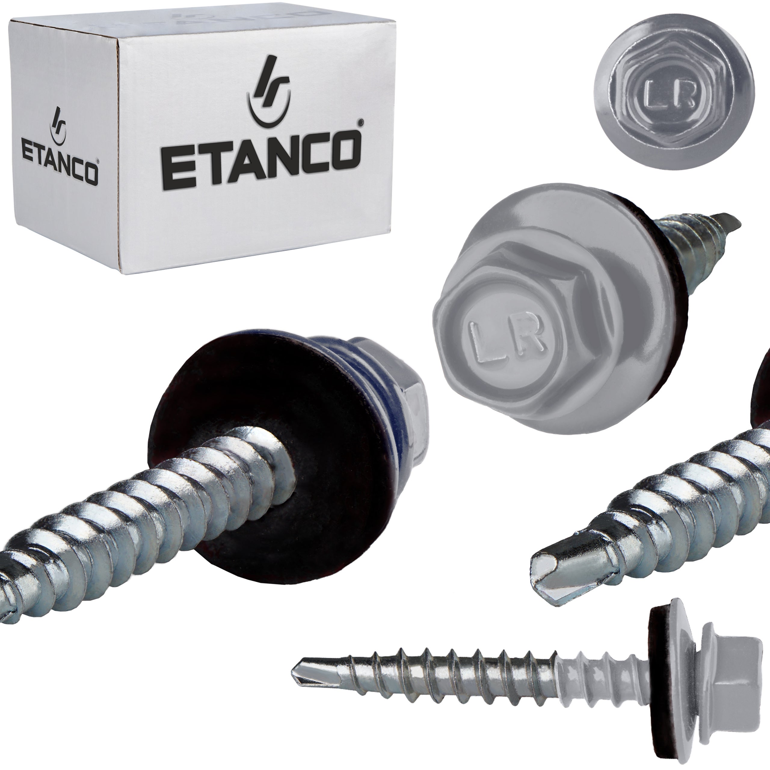 Wkręty farmerskie Etanco GTF2 Z14 4,8x35 mm RAL 9006 samowiercące 250szt