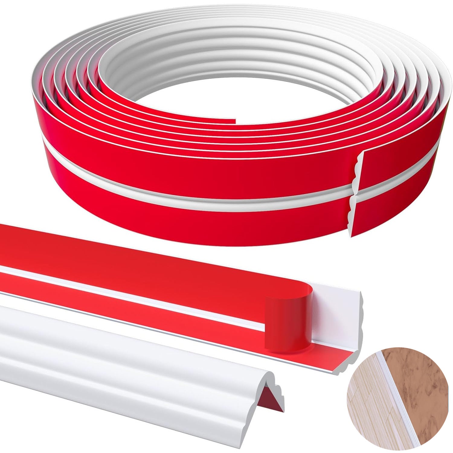 Bande De Calfeutrage CRASPIRE 3 M Or Rose – Autocollante Flexible Pour Coins, Meubles, Miroirs, Carrelage