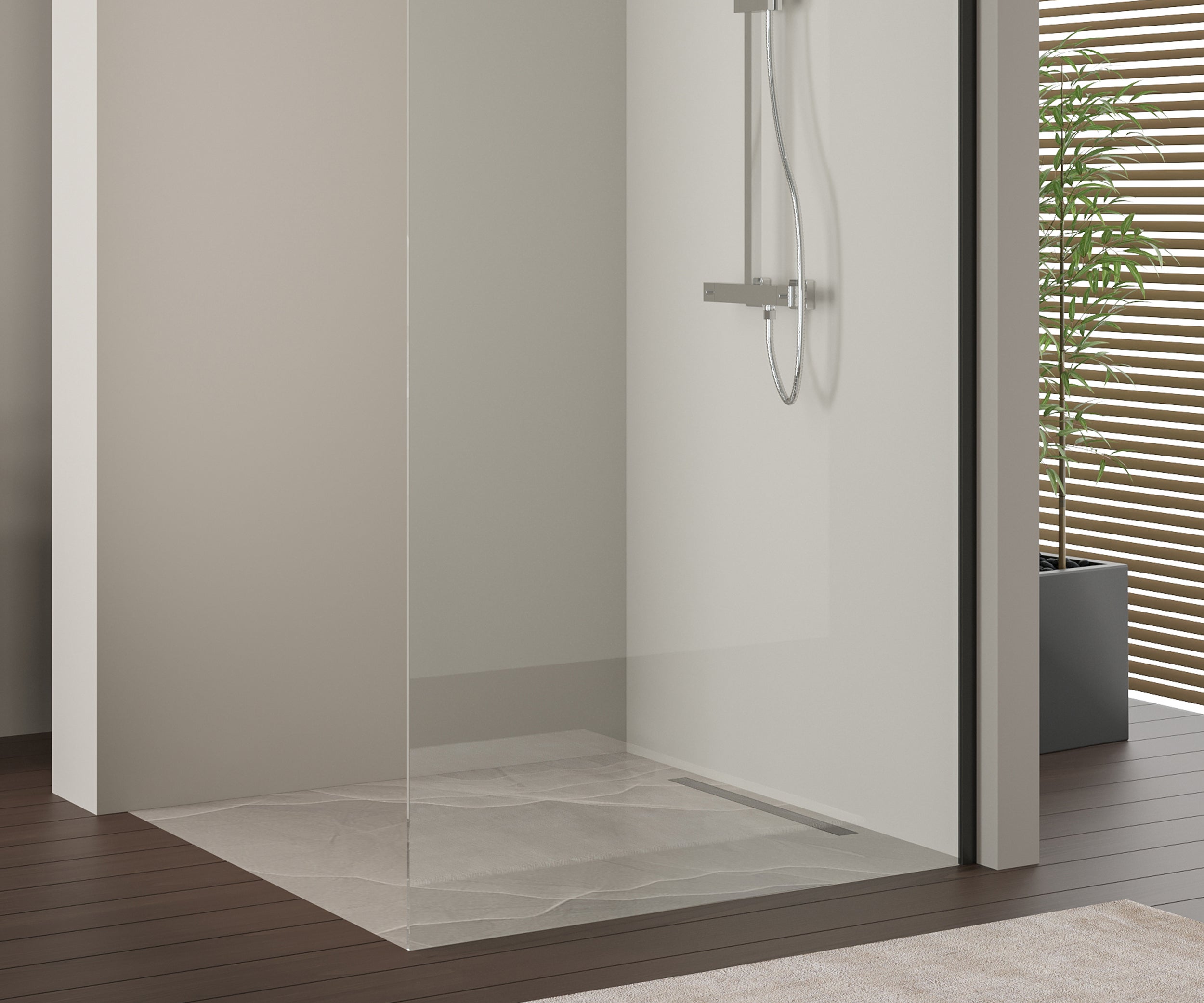Bernstein Ścianka prysznicowa 90cm Walk-In EX103 profil czarny - szkło 10mm - 2