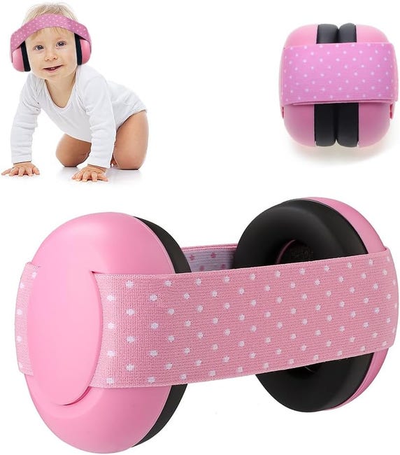 Casque antibruit pour Bébé,Suppression du Bruit,Casque Anti Bruit Mini,Protection Auditive Enfant,Casque de Protection Auditive，rose