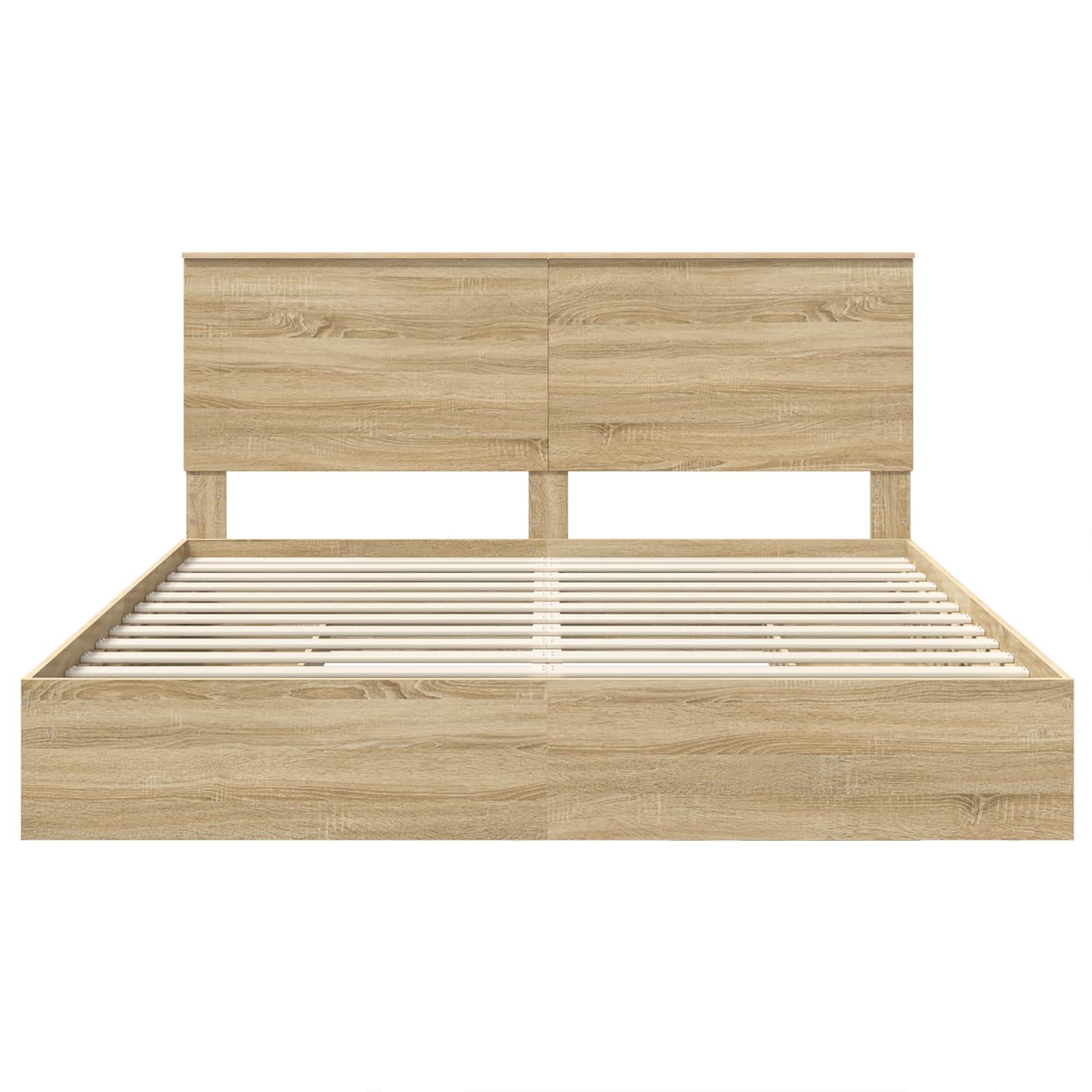 Lit avec rangement, panneau de bois, chêne, pour la chambre, 180 × 200 cm - 8