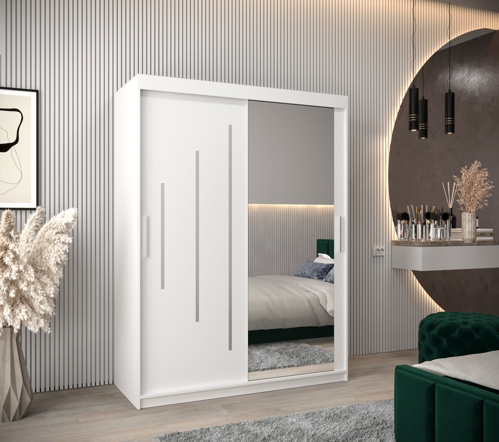 Szafa przesuwna garderoba York 2 150 x 62 x 200 cm Biały - Abiks Meble