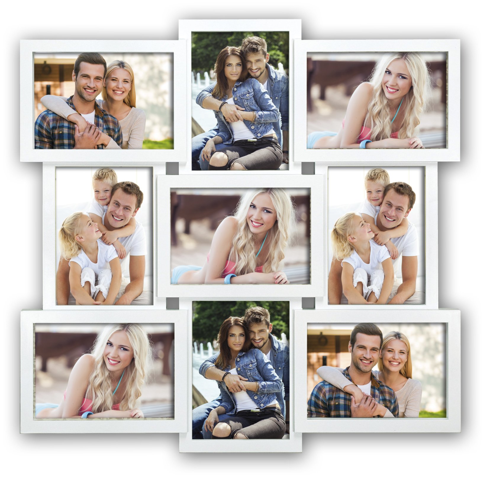 Zep xb14w santander multipla per 9 foto, in resina, 13 x 18 cm, colore: bianco, vetro