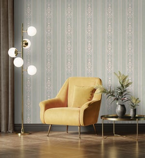 Carta Da Parati Autoadesiva Dundee Deco - Bordo Decorativo Stile Vittoriano, Motivo Astratto Con Corda Malva, 10m X 5cm - Foto 8