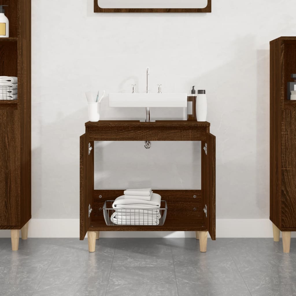 Maison Exclusive - Mobile Lavabo Rovere Marrone 58x33x60 cm in Legno Multistrato - 3
