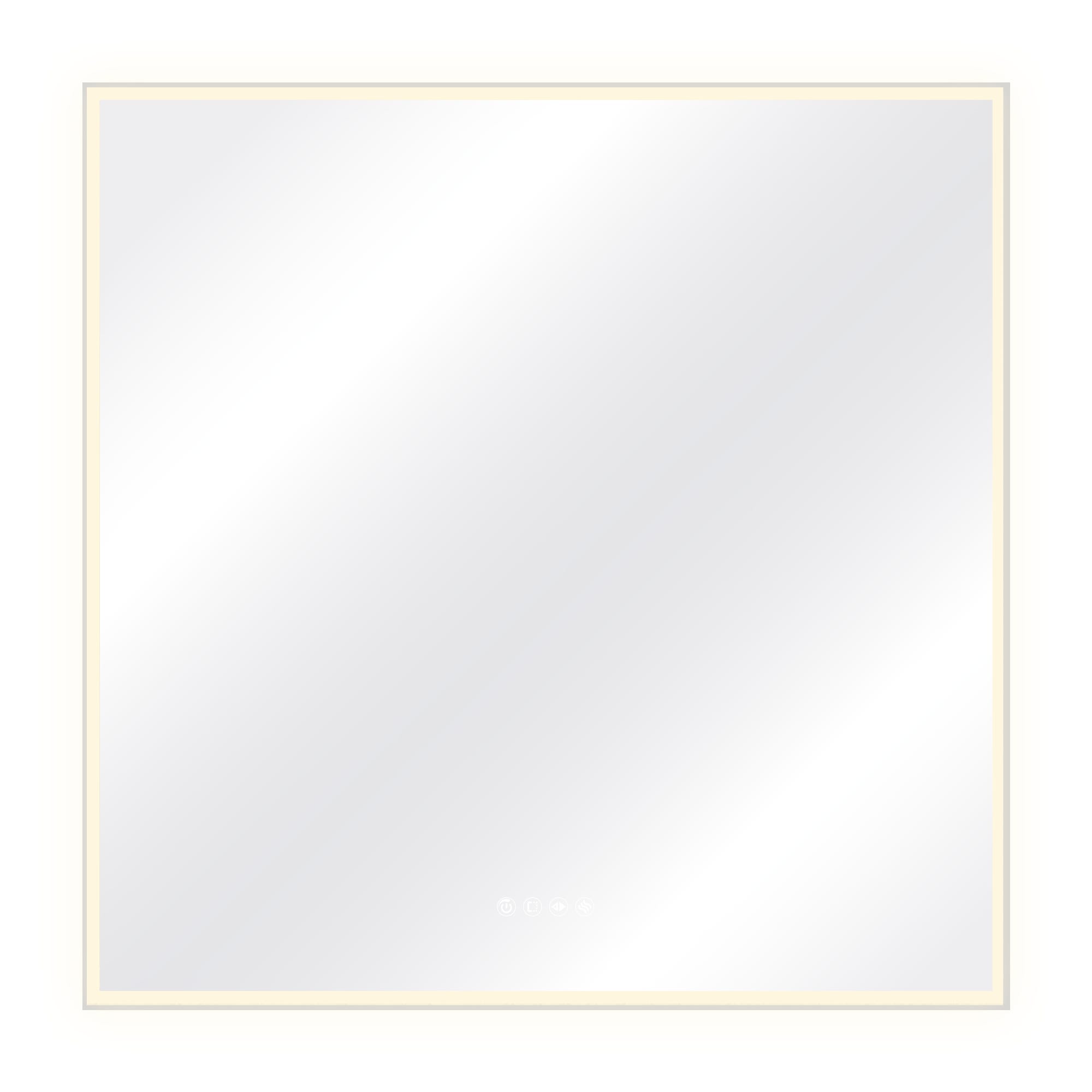 Lustro podświetlane kwadratowe szer. 90 x wys. 90 cm rama Neo, rama chromowana - 4