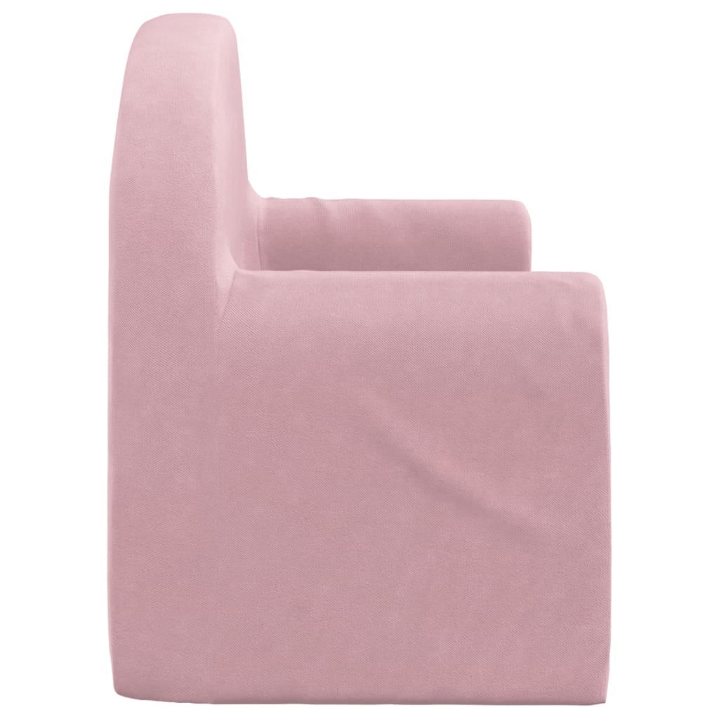 Canapé-lit | Canapé Convertible Pour Enfants 2 Places Rose Peluche Douce