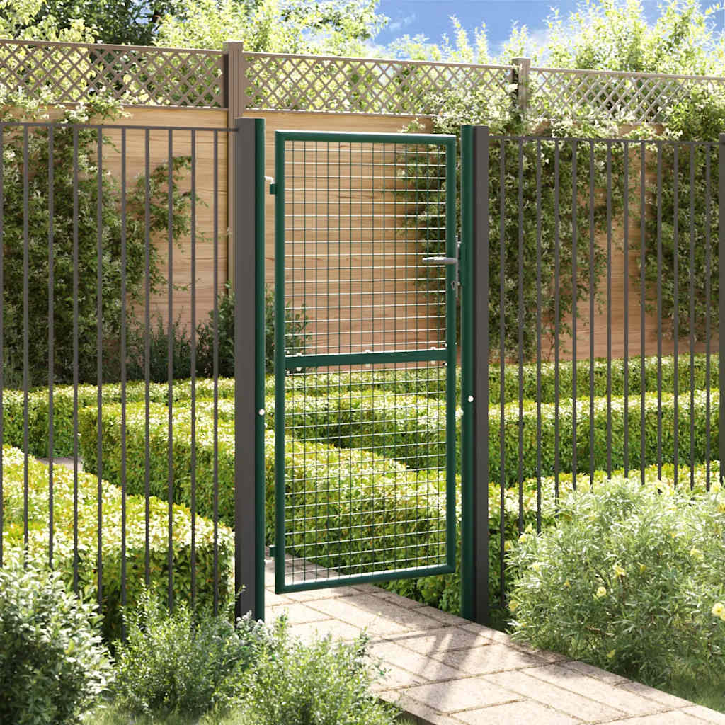Vidaxl Puerta De Valla De Acero 100 X 175 Cm Verde , Leroy Merlin