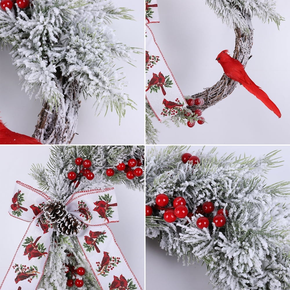 Ghirlanda di Natale da 40 cm, decorazione natalizia, ghirlanda per albero di Natale, ghirlanda di Natale artificiale - 3