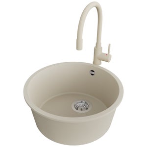 Omeere Fregadero De Cocina De Acero Inoxidable 304 De 0,8 Mm, 46 X 41 X20cm, Fregadero Empotrado 1 Seno,pequeña Rectangular (Agujero Del Grifo A La